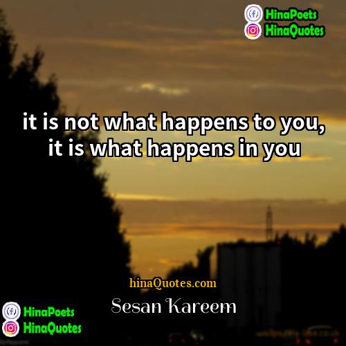 Sesan Kareem Quotes | it is not what happens to you,